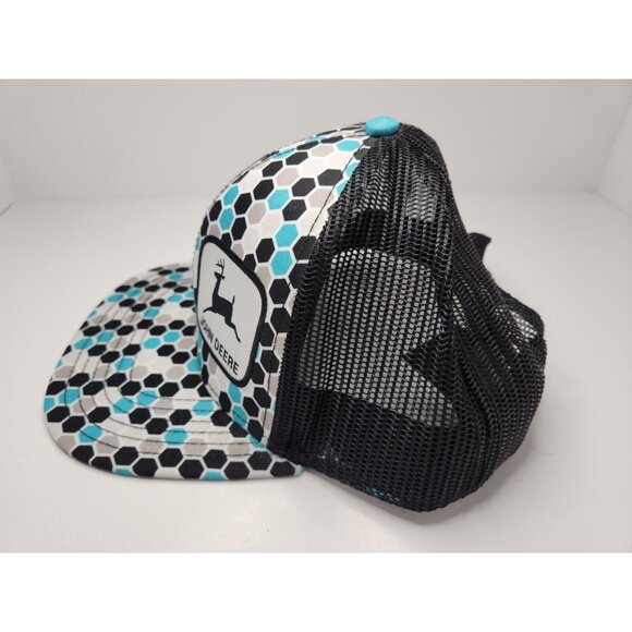 John Deer Snapback Hat Geometric Pattern Mesh - Picture 4 of 8